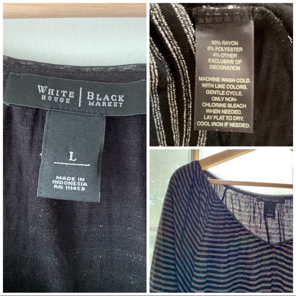 White House Black Market Metallic Top L - Picture 8 of 8